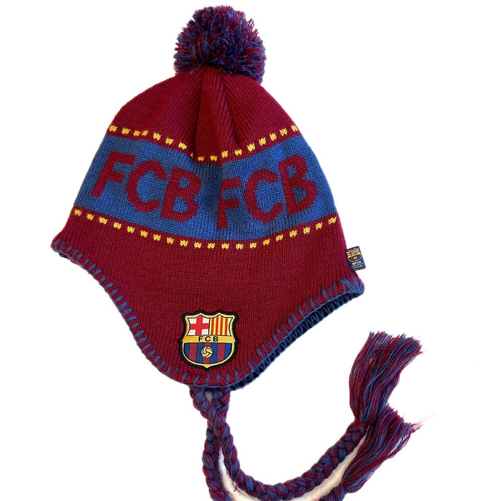 FC Barcelona Soccer Official Merchandise Knitted Winter Hat with Team Crest
